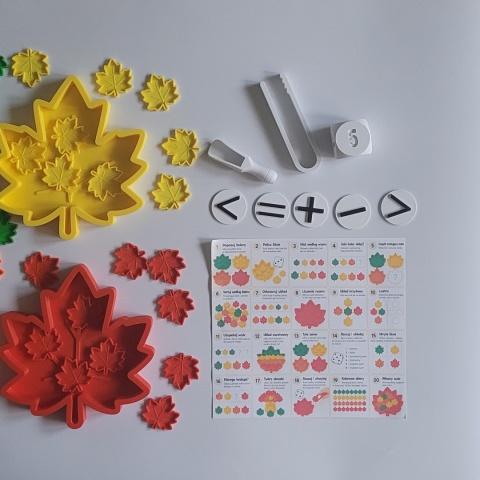 Kolorowe Liście – zestaw sensoryczno-matematyczny | Montessori