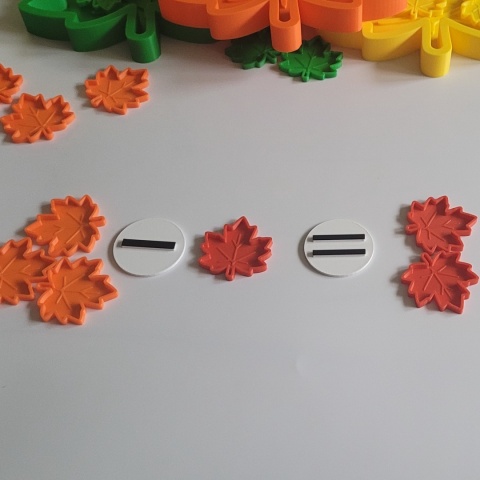 Kolorowe Liście – zestaw sensoryczno-matematyczny | Montessori
