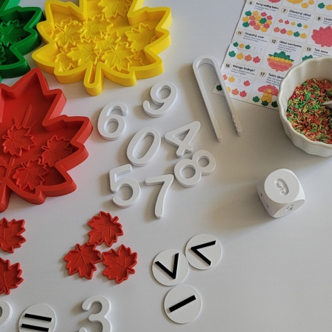 Kolorowe Liście – zestaw sensoryczno-matematyczny | Montessori