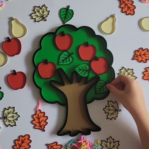 Panel Sensoryczny Drzewo– Montessori, Motoryka i Rozwój Zmysłów