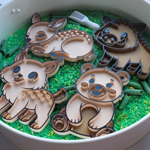 Panel Sensoryczny Zwierzęta leśne – Montessori, Motoryka i Rozwój Zmysłów